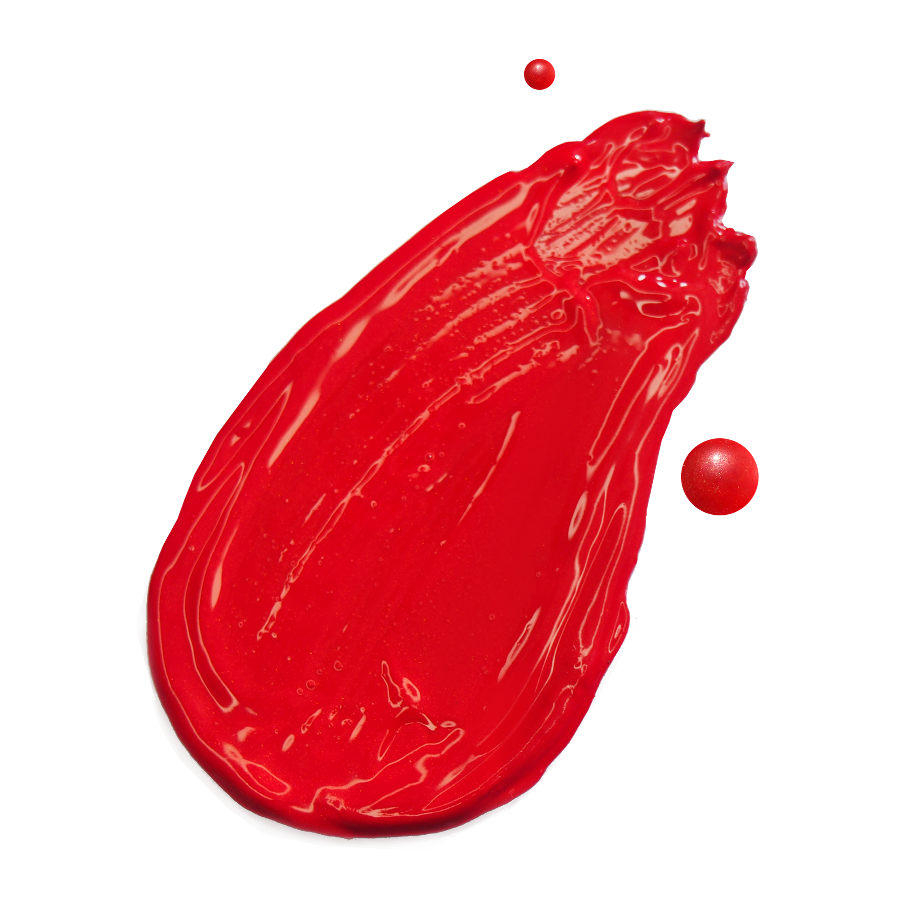 Red lipstick swatch on a white background