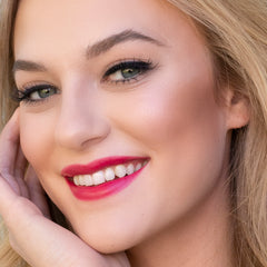 10 Magenta Moon - Natural Lipstick on blonde model 